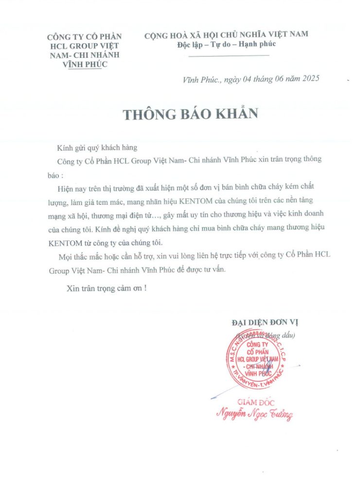 Thông báo khẩn! Về việc thị trường xuất hiện hàng nhái, hàng giả thương hiệu Kentom